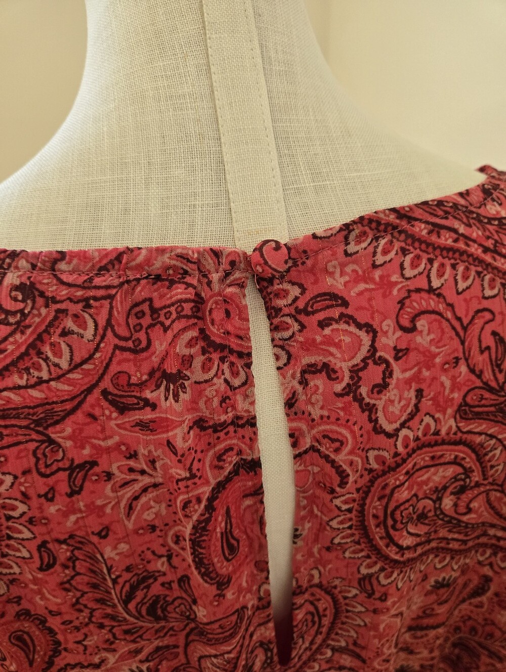 Torrid Pink Paisley Babydoll Mini Dress Size 1 Boho Sheer Sleeve Lined - Picture 8 of 14